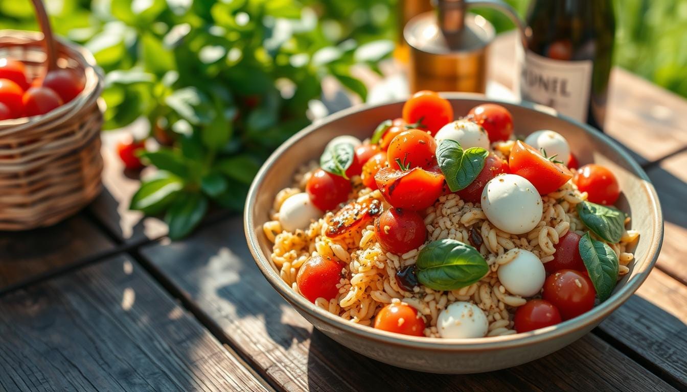 caprese pasta salad orzo