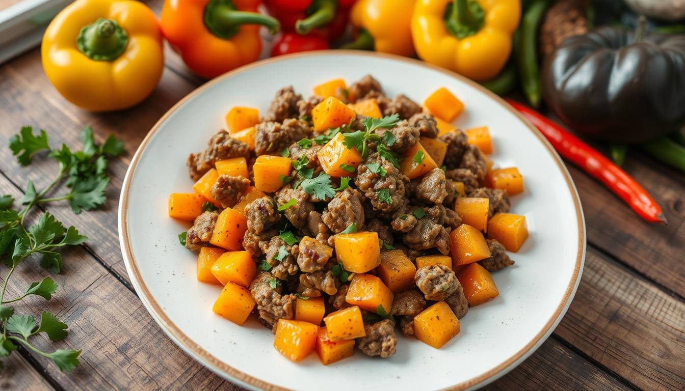 ground beef and sweet potato