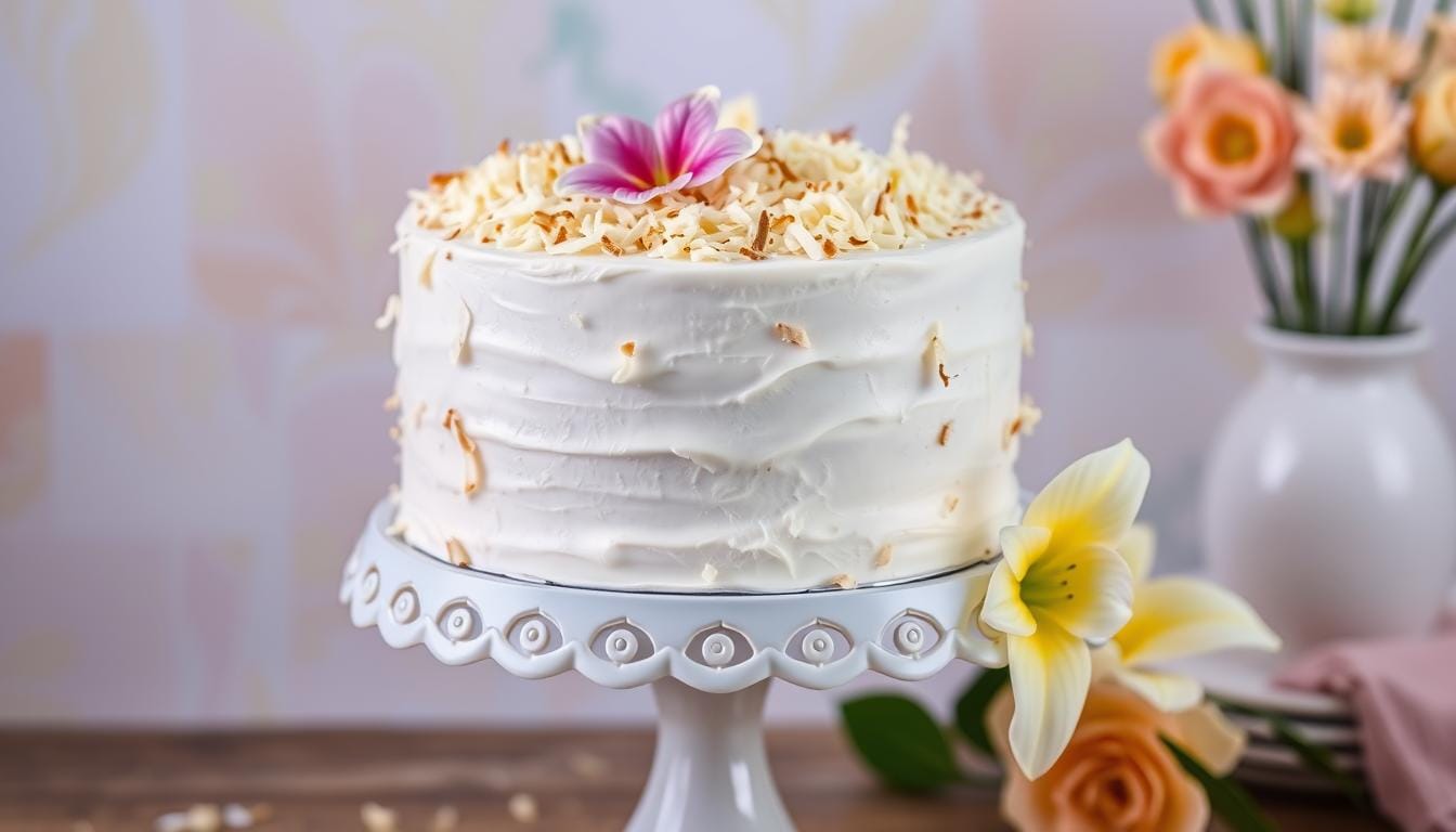 white chocolate coconut cake