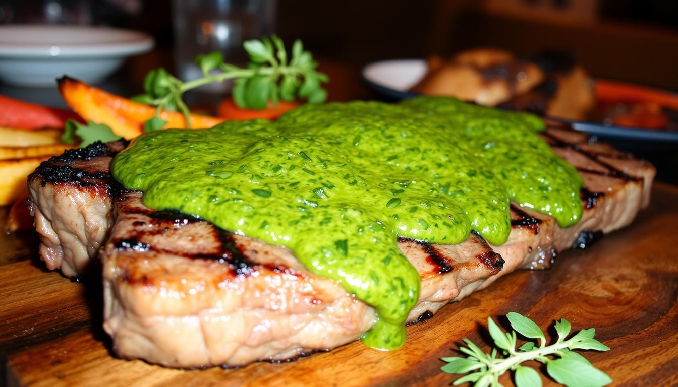 Grilled Steak with Chimichurri Sauce