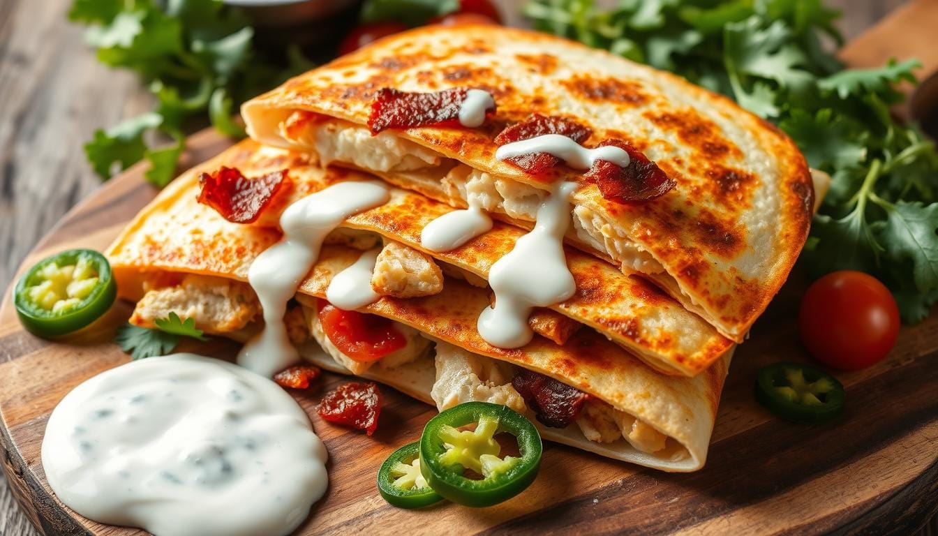 chicken bacon ranch quesadilla