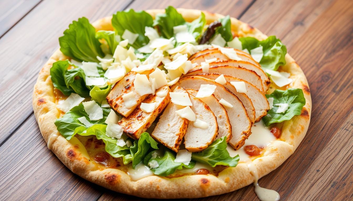 chicken caesar salad pizza