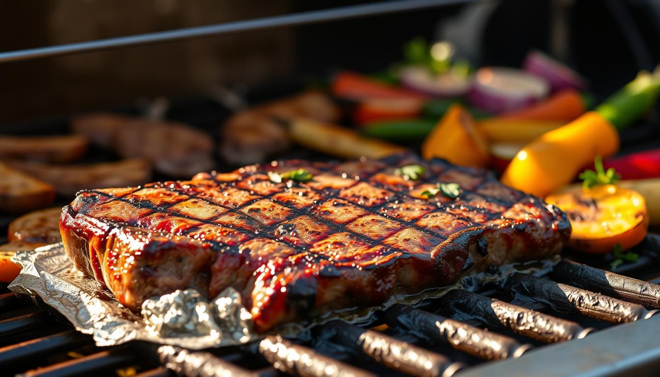 sirloin steak on grill