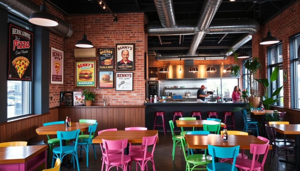 Benny's Pizza and Burgers Restaurant Interior Benny's Pizza and Burgers Restaurant Interior